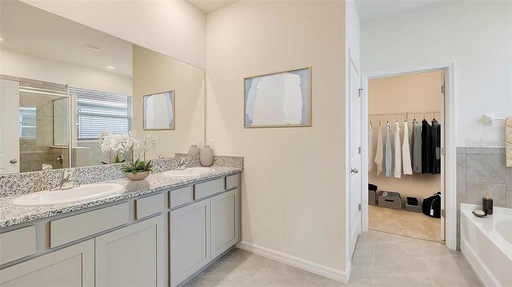 32226 Eldorado Cyn Loop Wesley Chapel, FL 33543 - Photo 10 of 18 a en suite bathroom with a sink and a mirror