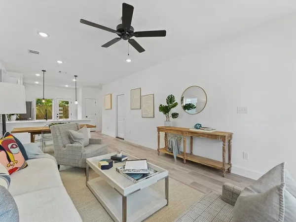 a living room with furniture