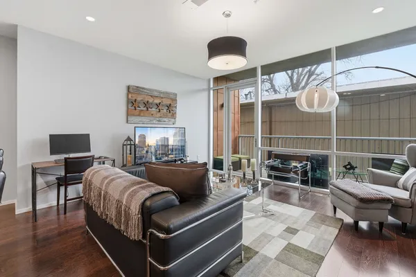 a living room with furniture