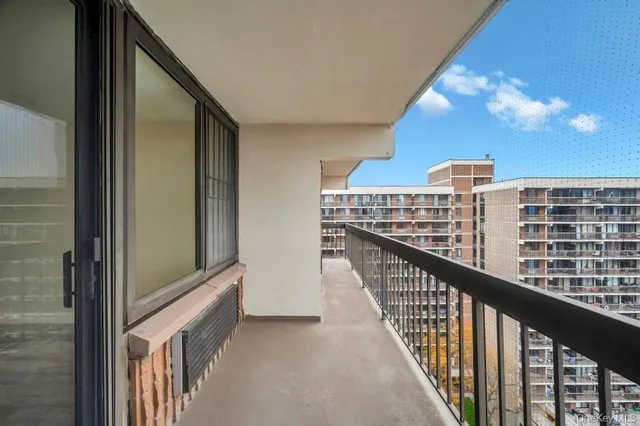 a view of balcony with city view