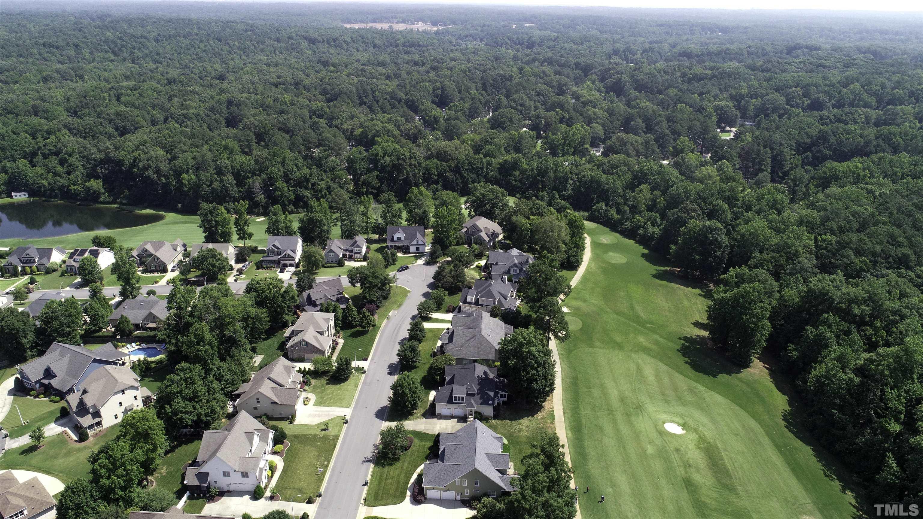 424 Waterville Street Raleigh, NC 27603 - Photo 69 of 76 an aerial view of residential houses with outdoor space and trees