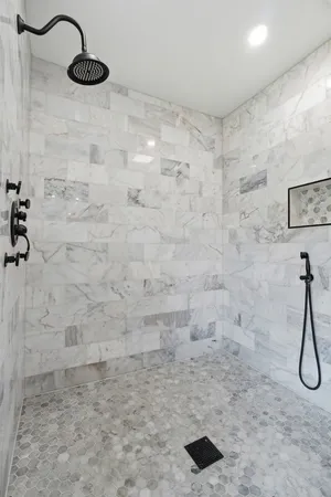 a bathroom with a shower