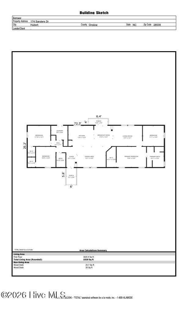 174 Sanders Drive Hubert, NC 28539 - Photo 28 of 28 174 Sanders Rd Sketch