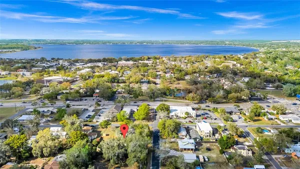 a view of a city with an ocean