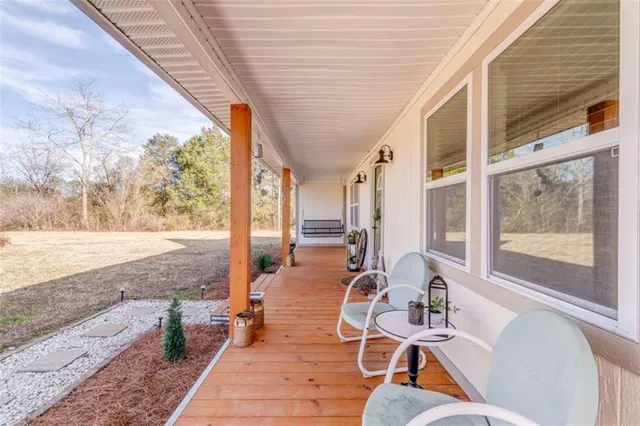 a outdoor space with furniture