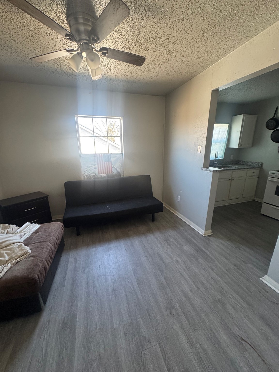 7018 Avenue F, Unit 1 Houston, TX 77011 - Photo 6 of 7 a living room with furniture and a wooden floor