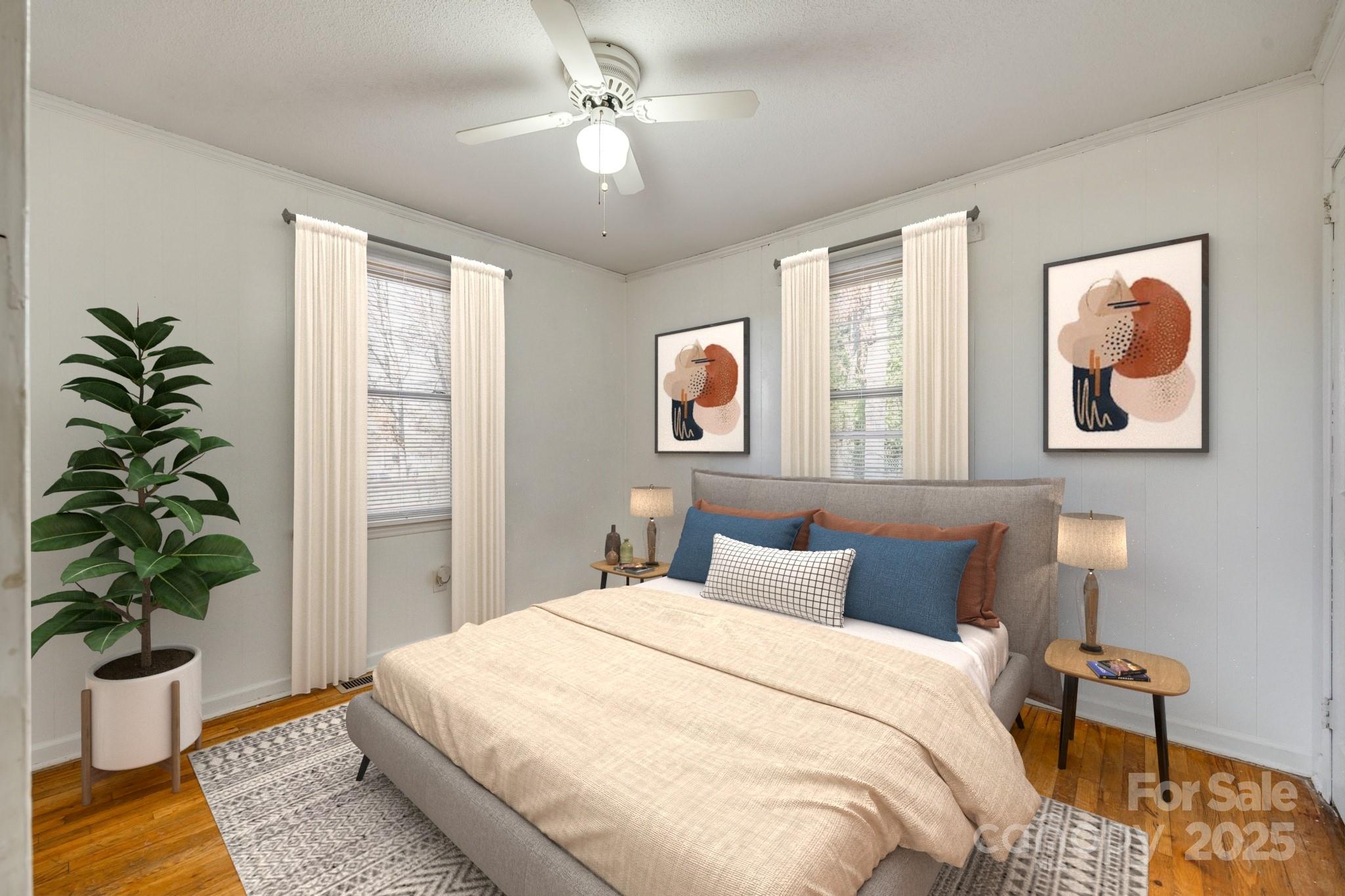 1337 Eisenhower Road Rock Hill, SC 29730 - Photo 11 of 21 a bedroom with a balcony a bed and a potted plant