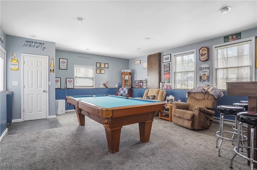 35977 Teegarden Road Salem, OH 44460 - Photo 26 of 50 Recreation room with carpet flooring, billiards, and baseboards
