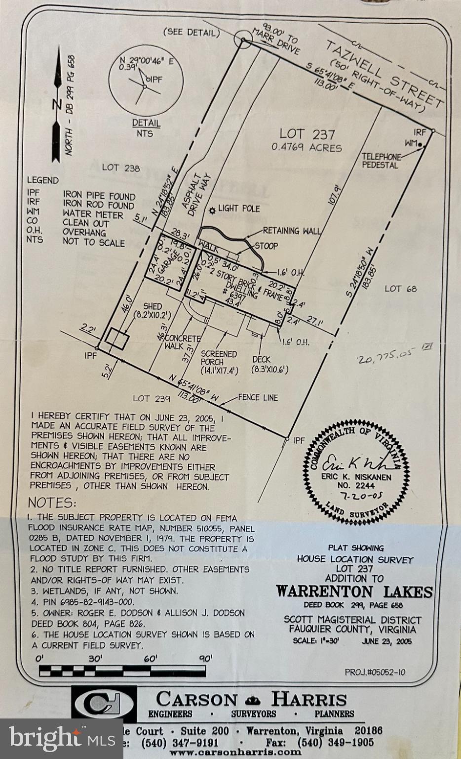 6397 Tazewell Street Warrenton, VA 20187 - Photo 41 of 41 Warrenton Lakes Property Survey Map
