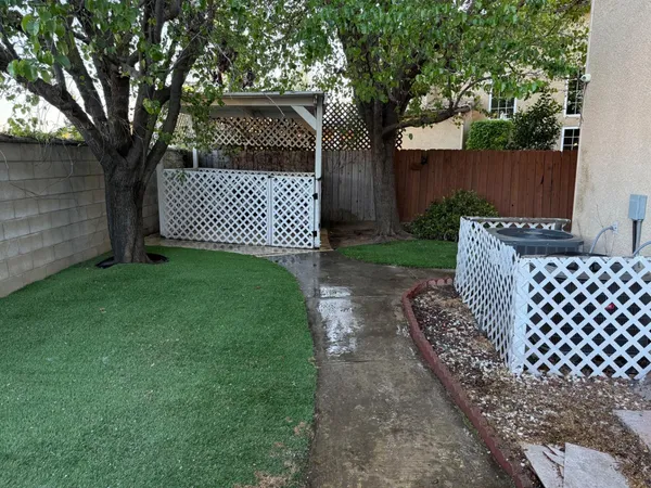 a view of a yard with a trees