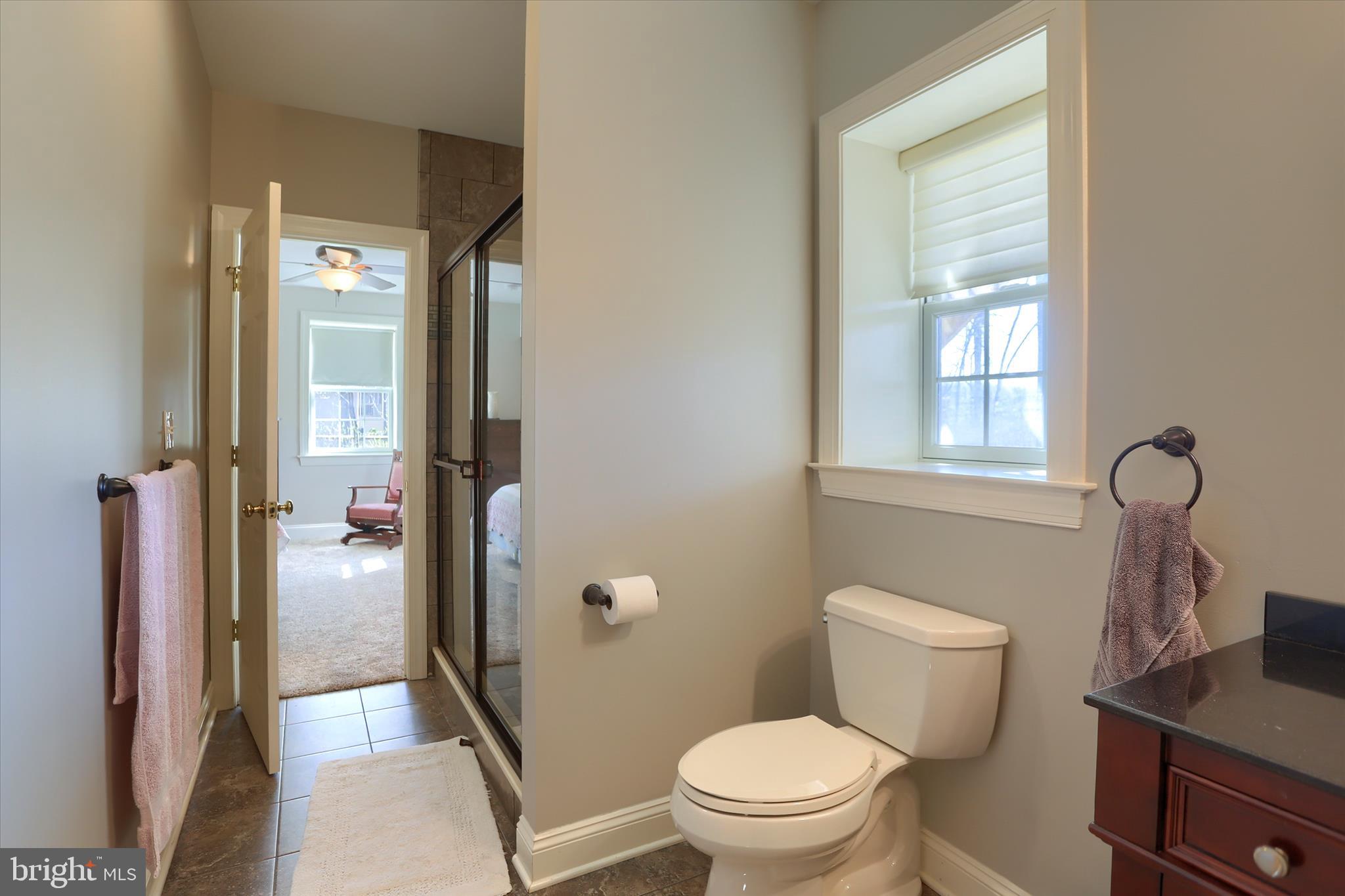 30 Mockingbird Lane Palmyra, PA 17078 - Photo 74 of 113 a bathroom with a granite countertop toilet a sink and a mirror