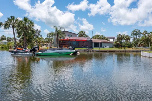 a view of a lake with houses