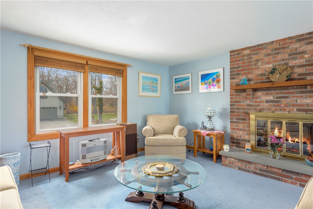 46 Indian Hill Road Tiverton, RI 02878 - Photo 3 of 21 Living room with gas fireplace. Cozy in the winter!