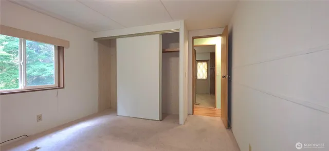 an empty room with a window