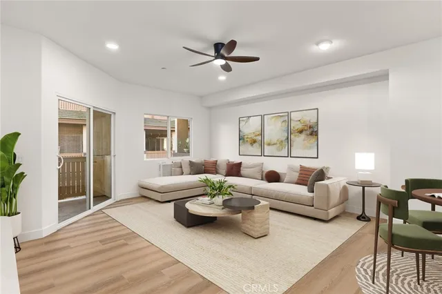 a view of a house with a large window