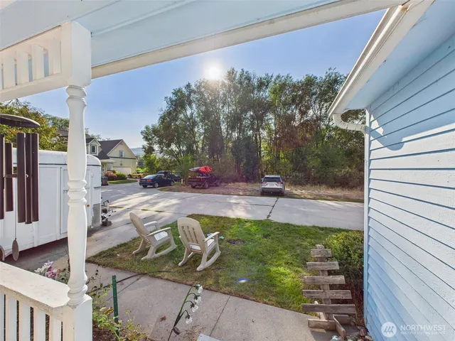 a view of yard from front door