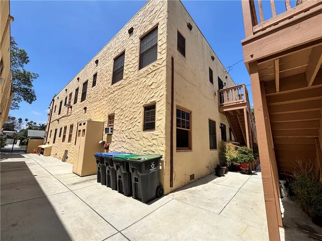 a view of a large building with many windows