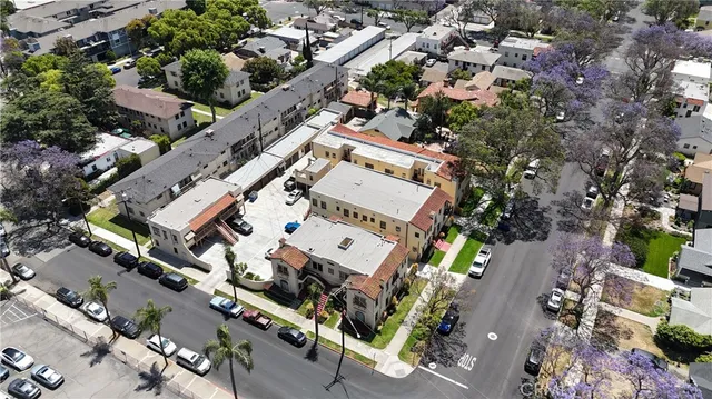 an aerial view of a city with lots of residential buildings