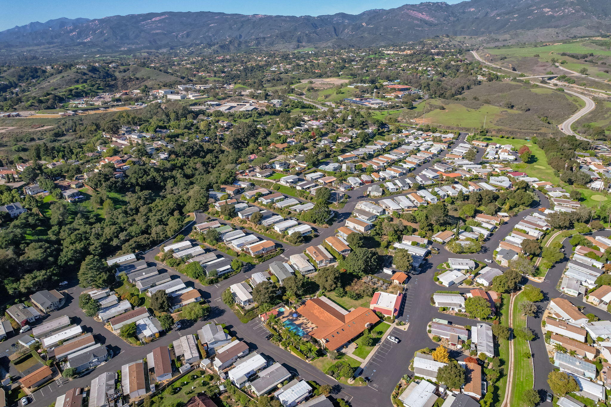 333 Old Mill Road, Unit SPC 79 Santa Barbara, CA 93110 - Photo 22 of 30 an aerial view of residential houses with outdoor space and street view