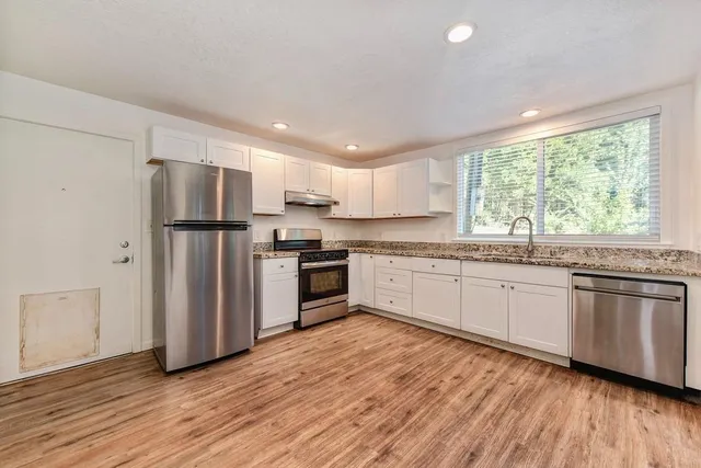 a view of a garage with furniture