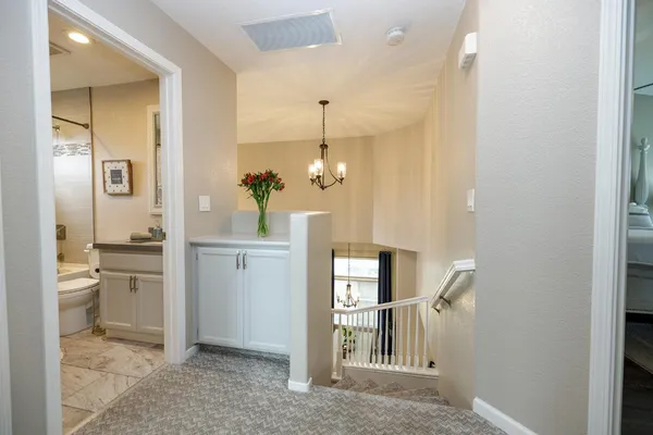 a bathroom with a bathtub and shower