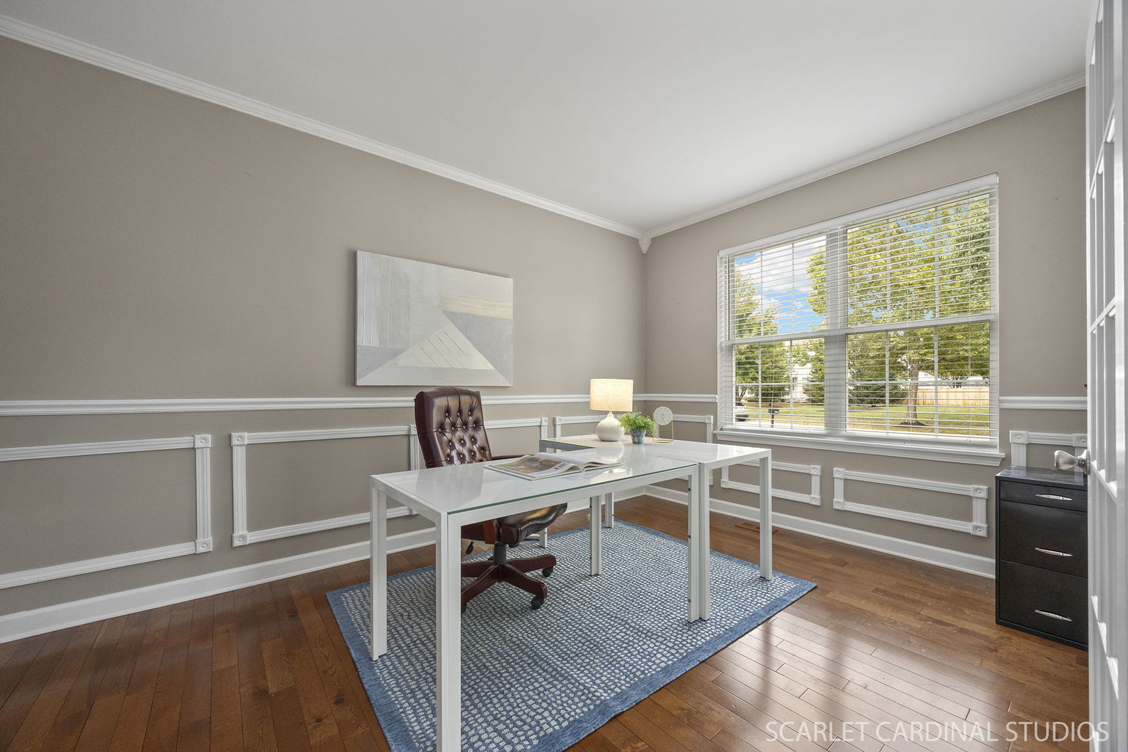 13905 Trillium Lane Plainfield, IL 60544 - Photo 7 of 30 a workspace with wooden floor and a window