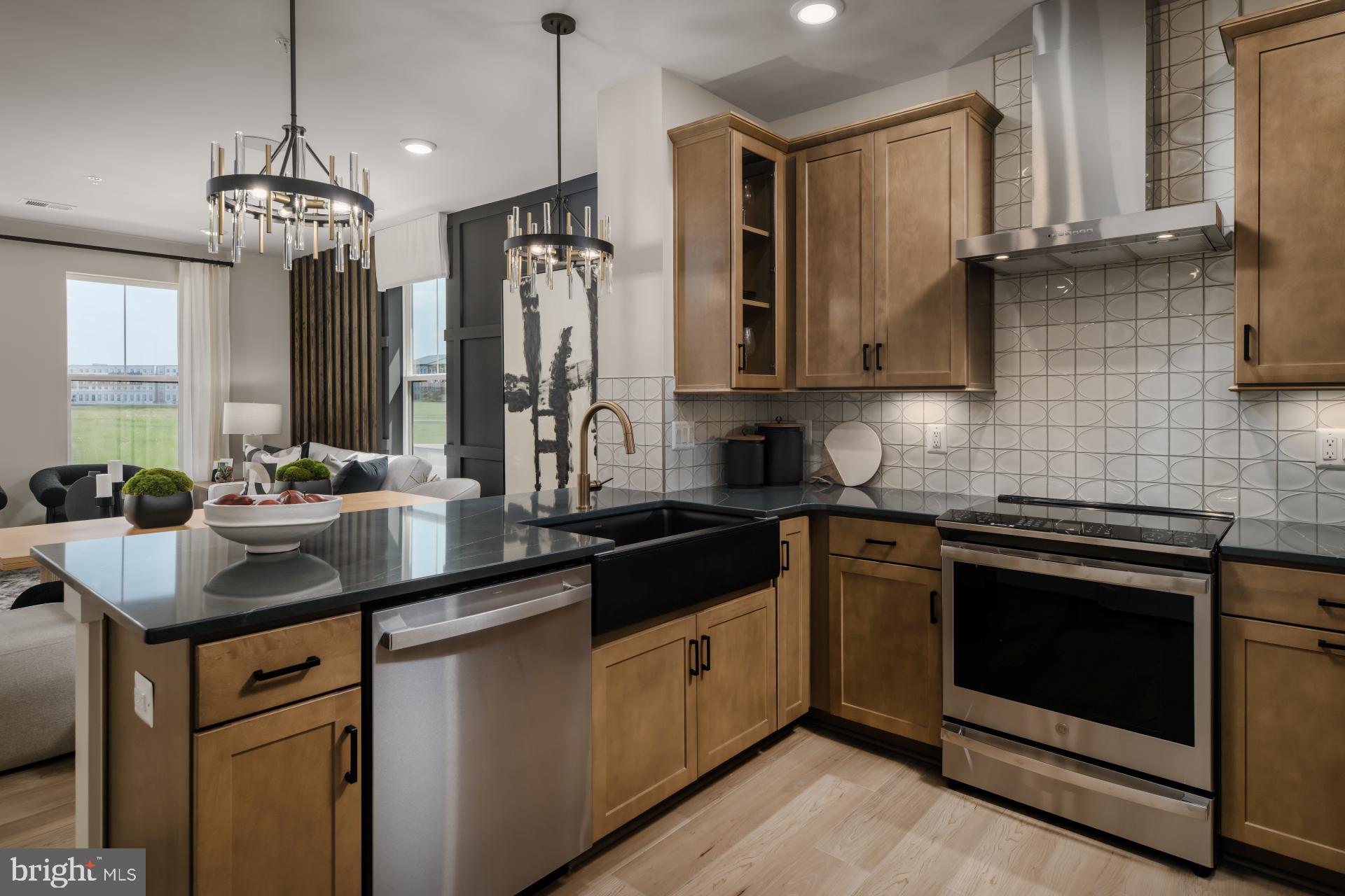 44586 Strabane Terrace Ashburn, VA 20147 - Photo 6 of 15 a kitchen with stainless steel appliances granite countertop a sink stove and cabinets