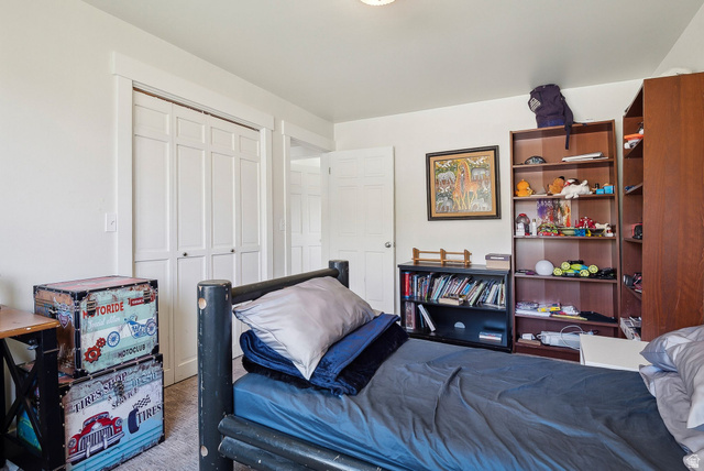 550 Pine Canyon Road Midway, UT 84049 - Photo 23 of 44 Carpeted room featuring white walls, a white paneled door, and built-in shelving