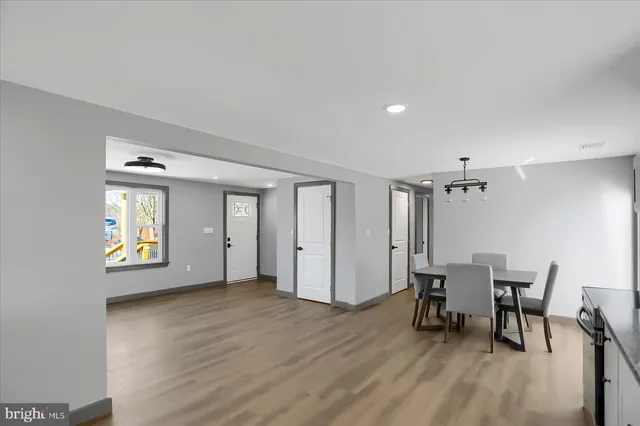 a view of a street with a trees