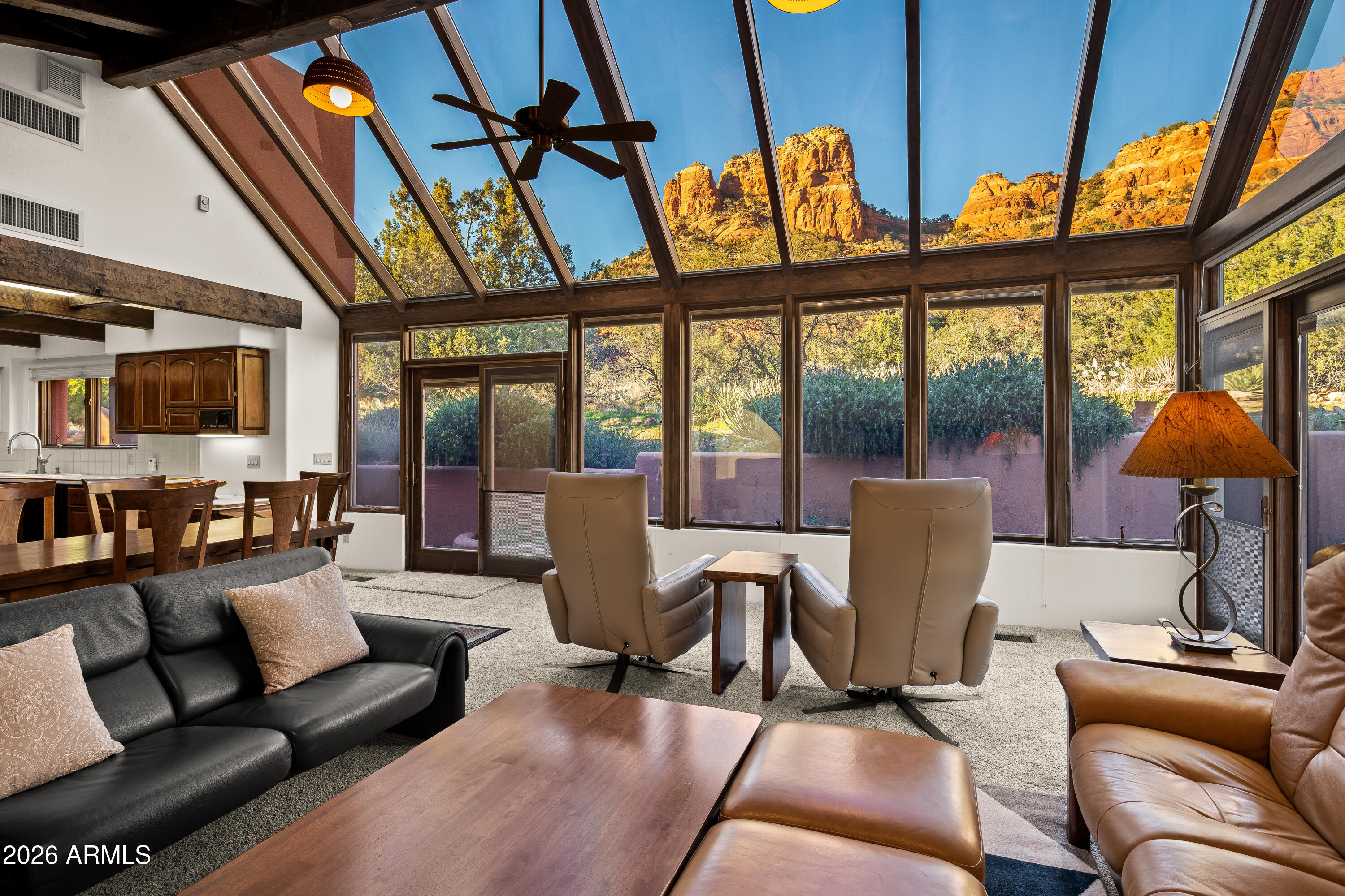 175 Devils Kitchen Drive Sedona, AZ 86351 - Photo 9 of 34 RED ROCK VIEWS FROM LIVING, DINING, KITC