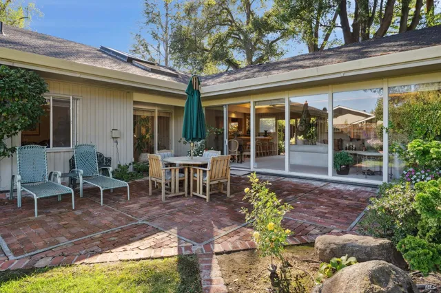 a swimming pool with yard