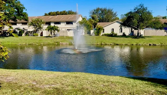 a view of a lake with houses