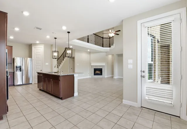 a living room with furniture