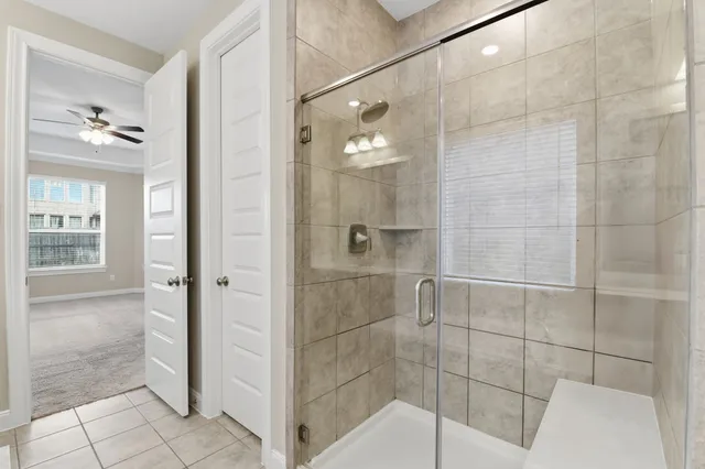 a bathroom with a shower