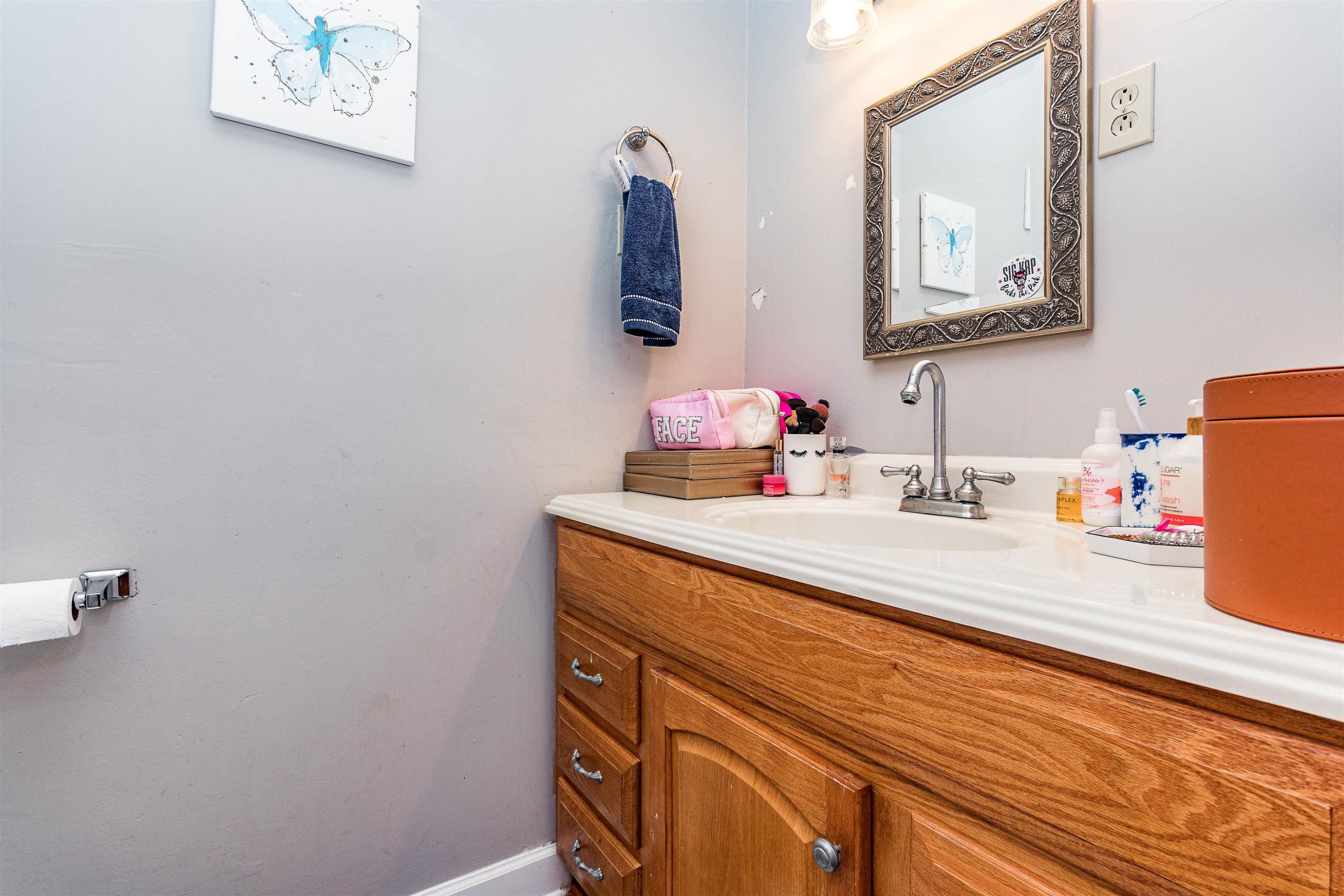 618 Brooks Avenue Raleigh, NC 27607 - Photo 12 of 27 a bathroom with a sink and a mirror