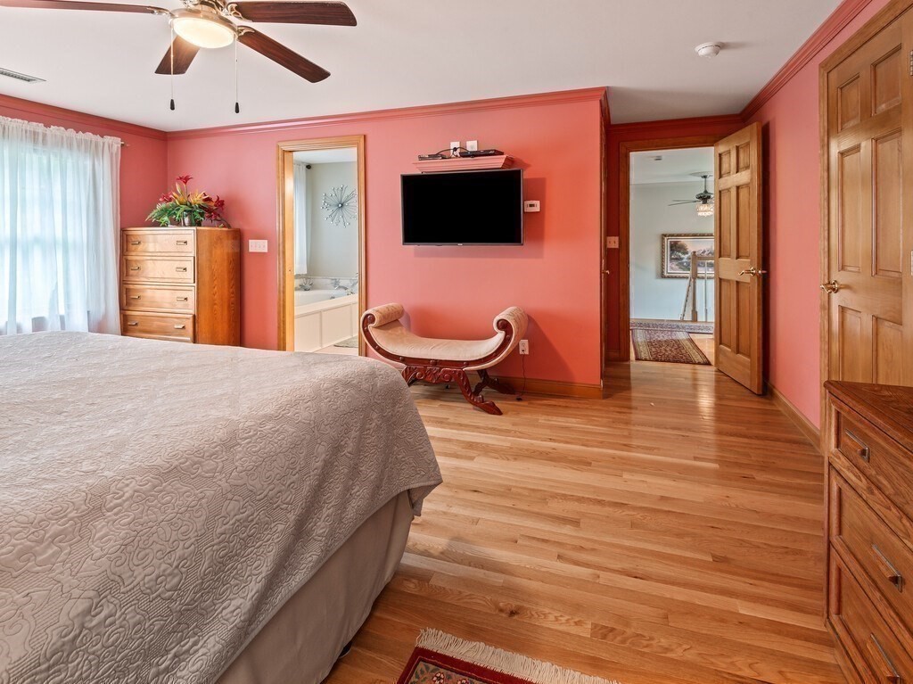 9 Santom Street Auburn, MA 01501 - Photo 18 of 42 a spacious bedroom with a bed and a flat screen tv