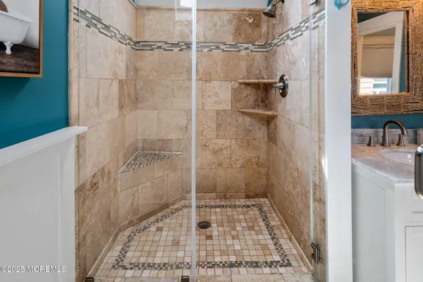 a bathroom with a shower