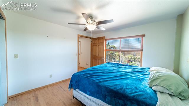 11125 Eureka Road Calhan, CO 80808 - Photo 36 of 44 Bedroom featuring wood-type flooring and ceiling fan