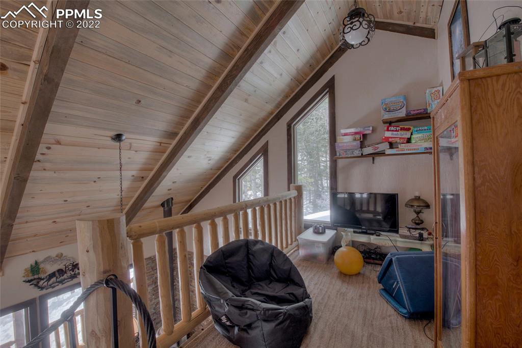 176 Cheyenne Road Alma, CO 80420 - Photo 25 of 50 a living room with furniture and a fireplace