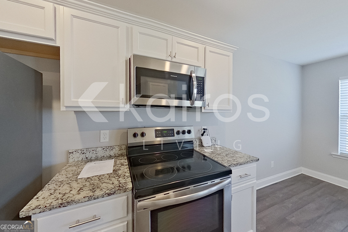 228 Western Red Cedar Drive Springfield, GA 31329 - Photo 9 of 27 a kitchen with stainless steel appliances granite countertop a stove and a microwave