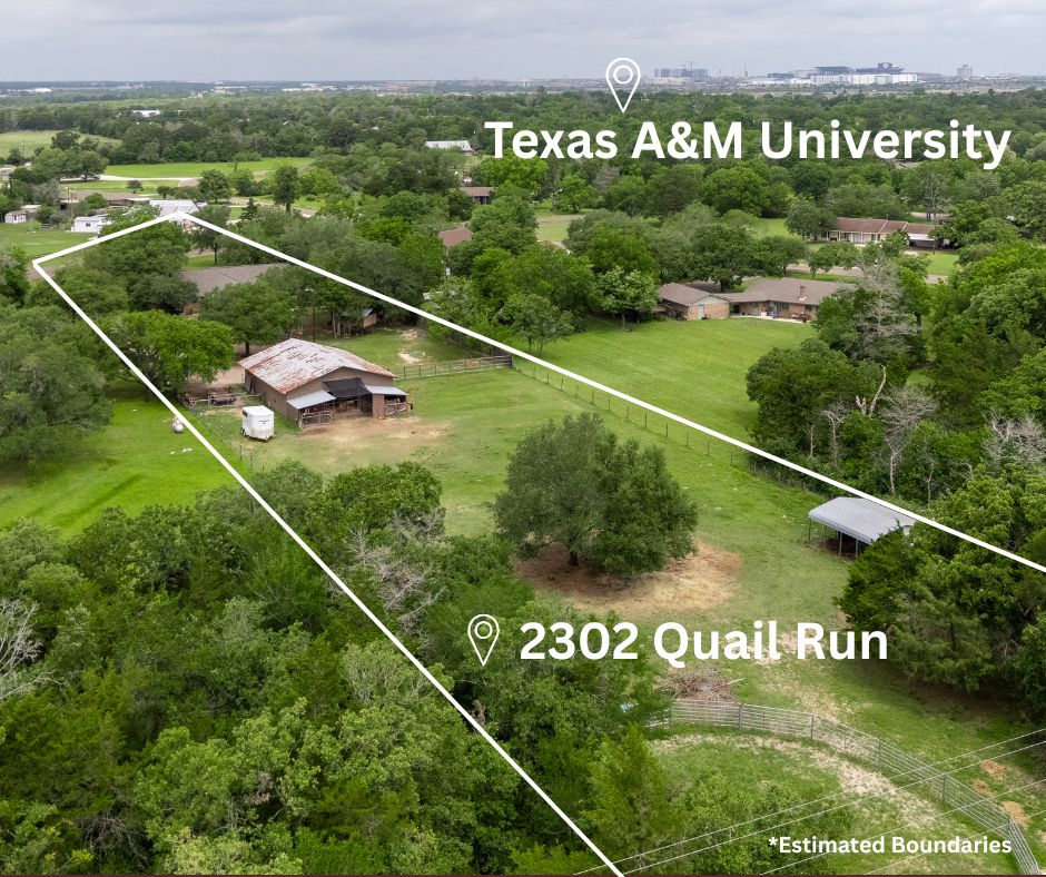 2302 Quail Run College Station, TX 77845 - Photo 4 of 49 Pasture aerial ~ estimated boundaries