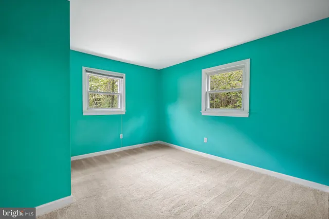 a view of a big room with closet and windows