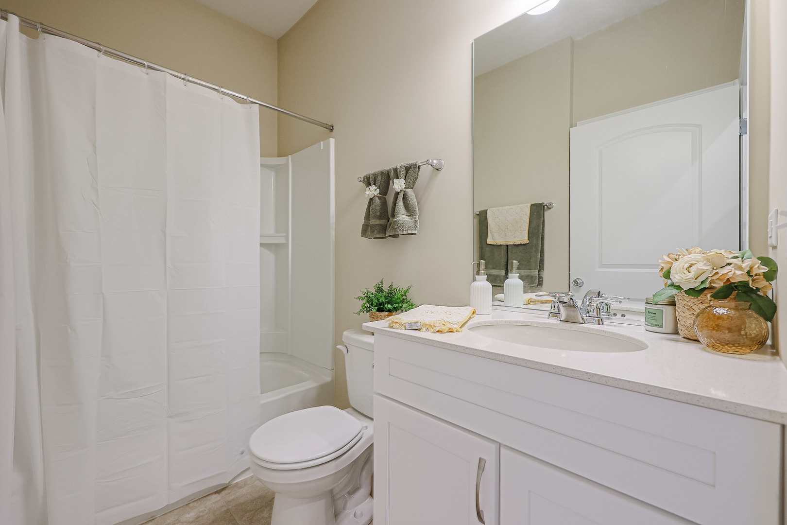 580 North Highlander Way Addison, IL 60101 - Photo 35 of 63 a bathroom with a granite countertop sink and a mirror