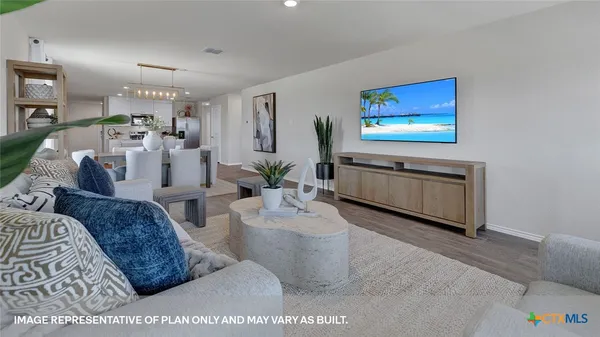 a living room with furniture