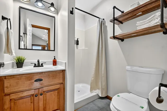 a view of a park with a tree