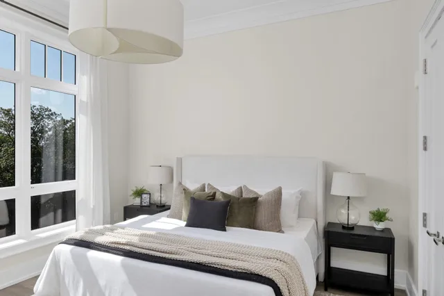 a view of a building with a street