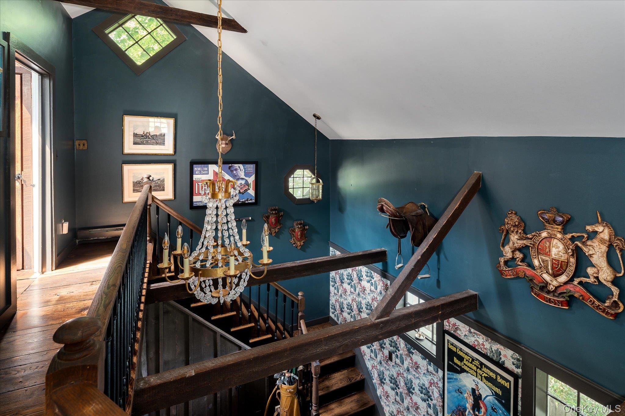 459 Old Post Road Bedford, NY 10506 - Photo 21 of 24 a view of stairs and living room with wooden floor