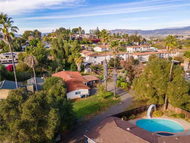 an aerial view of multiple house