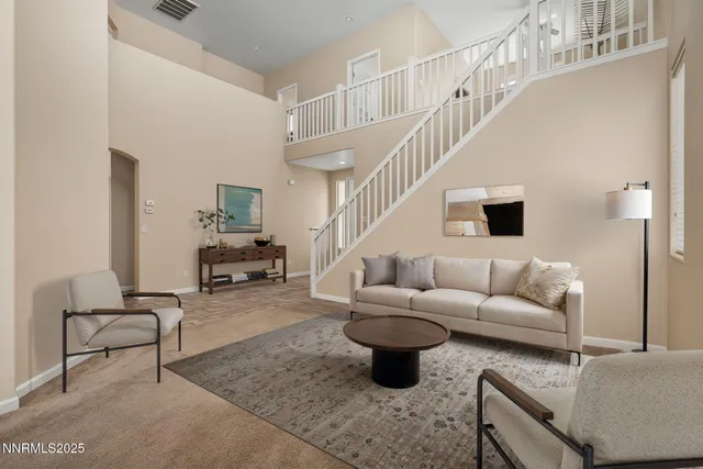 a living room with furniture