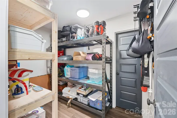 a room with storage and utility room